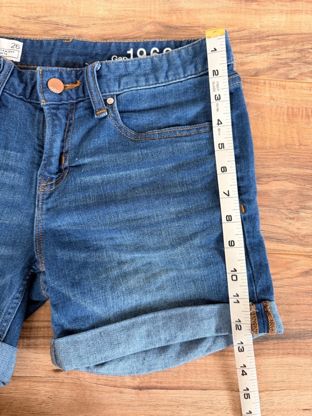 GAP Women's Blue Rolled Cuff Denim Shorts - Picture 6 of 7